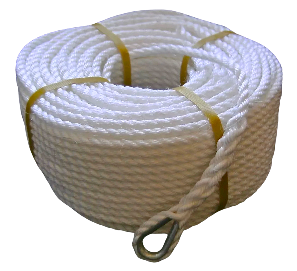 10mm x 100m Silver Anchor Rope with Stainless Steel Thimble - 100% Australian Made