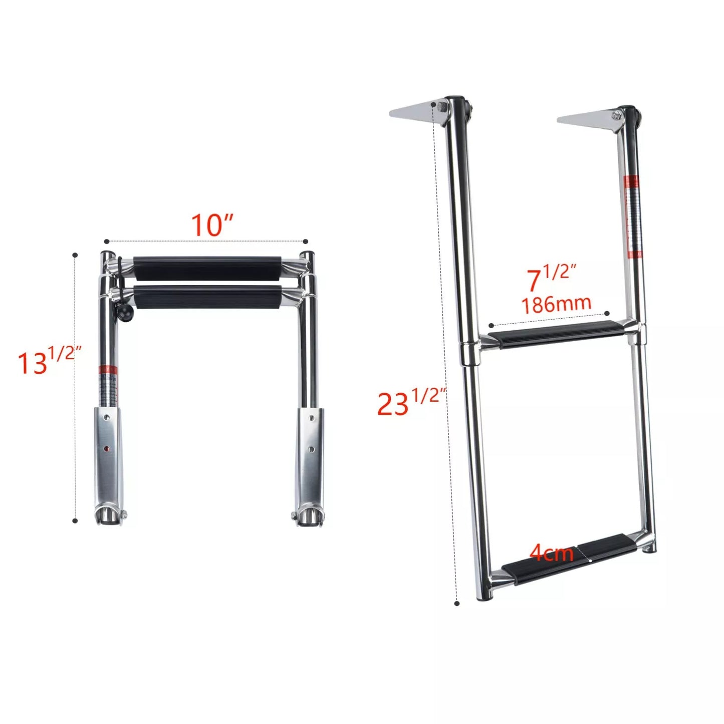 Stainless Steel 2-Step Telescoping Boat Ladder – Swim & Pontoon Access